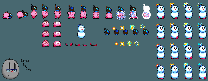 Custom / Edited - Kirby Customs - Bomb + Snow Ability (Kirby Super Star ...