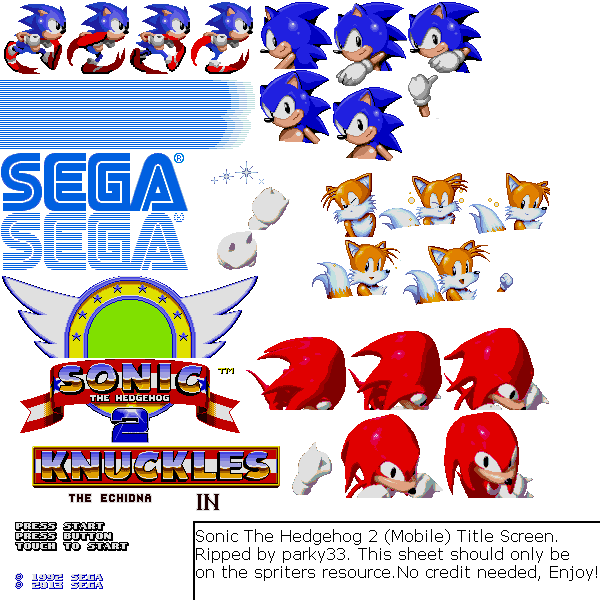 Mobile Sonic The Hedgehog 2 Title Screen The Spriters Resource