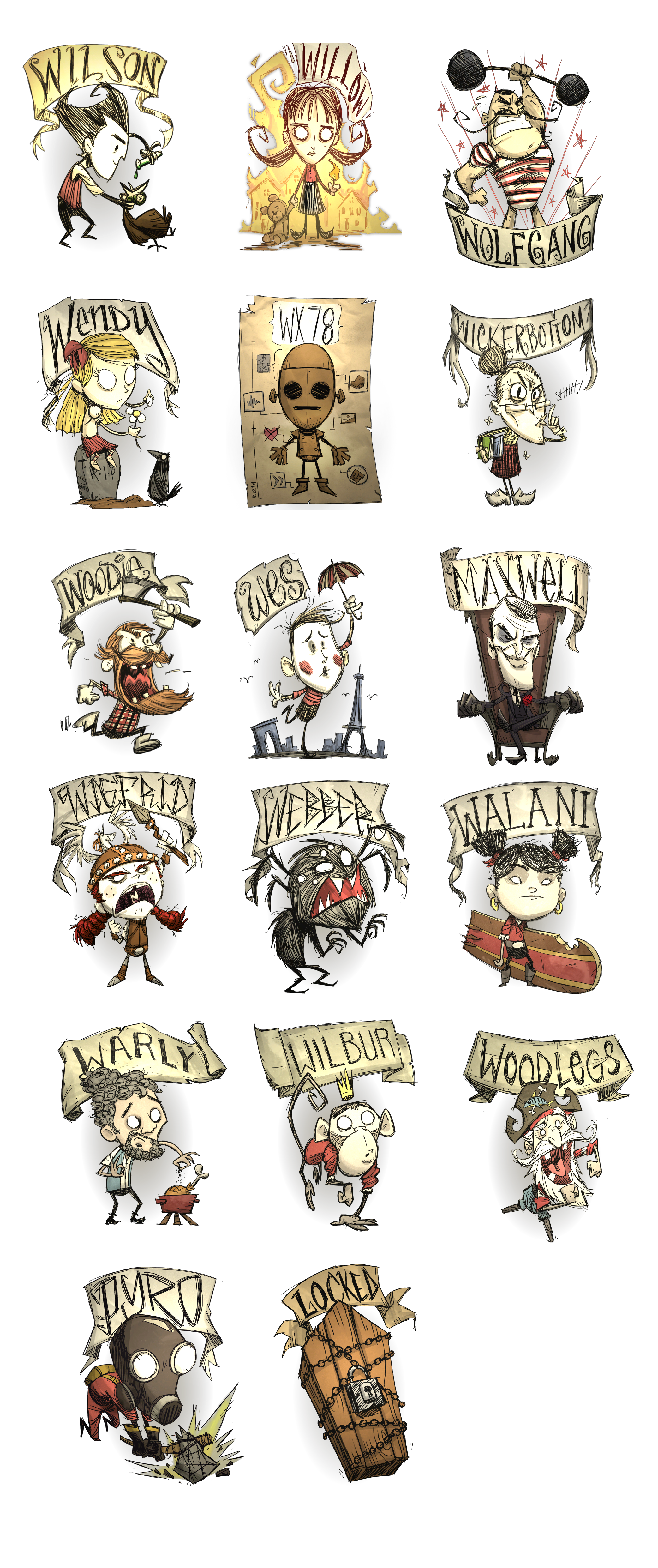 dont starve together character picking up things