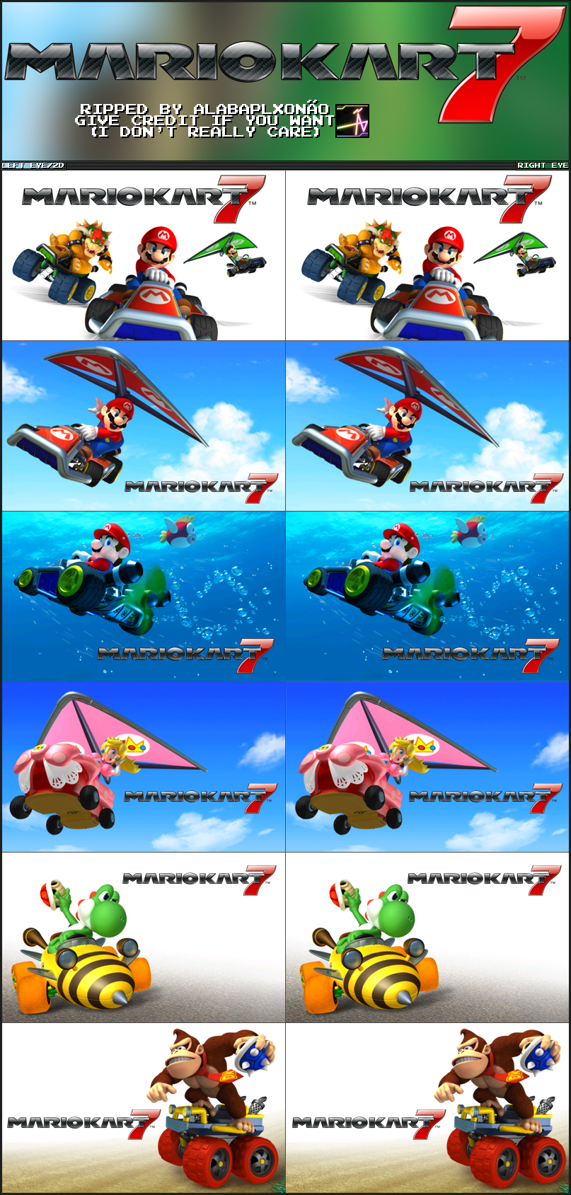 3ds Mario Kart 7 Title Screens The Spriters Resource 7335