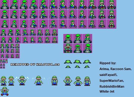 SNES - Super Mario Kart - Luigi - The Spriters Resource