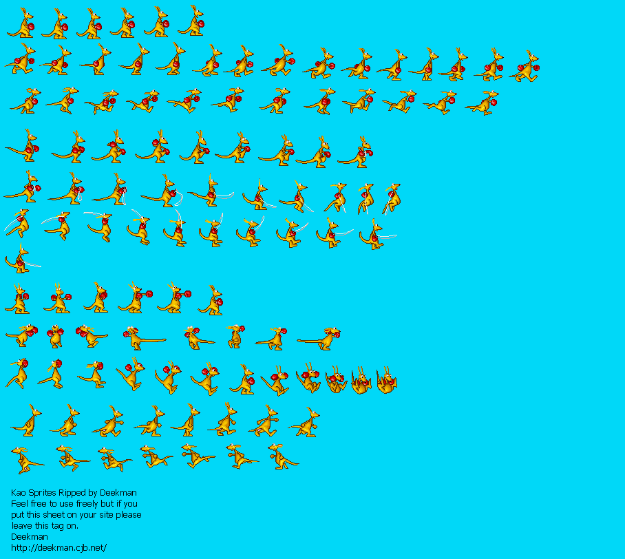 The Spriters Resource - Full Sheet View - Kao the Kangaroo - Kao