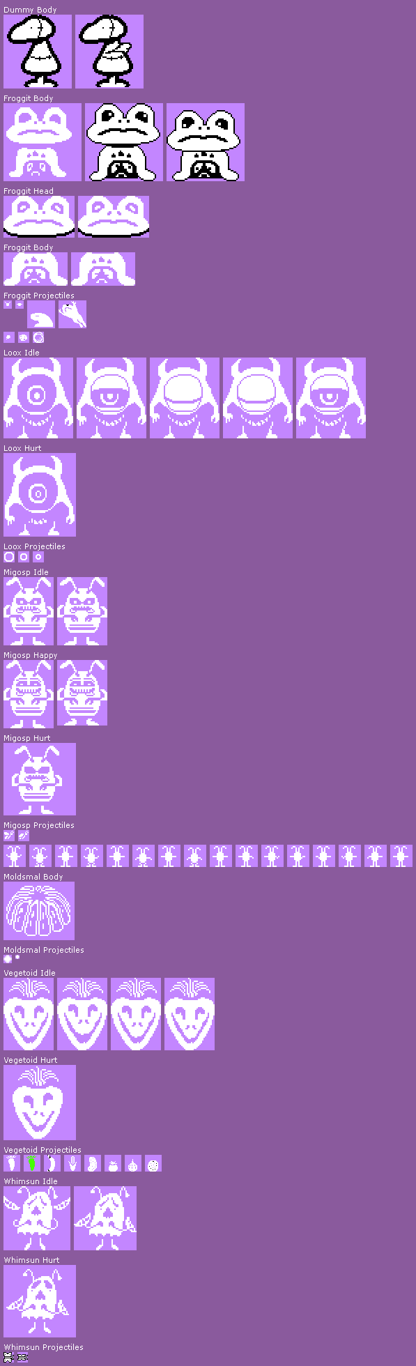 Undertale Ruins Sprite Sheet