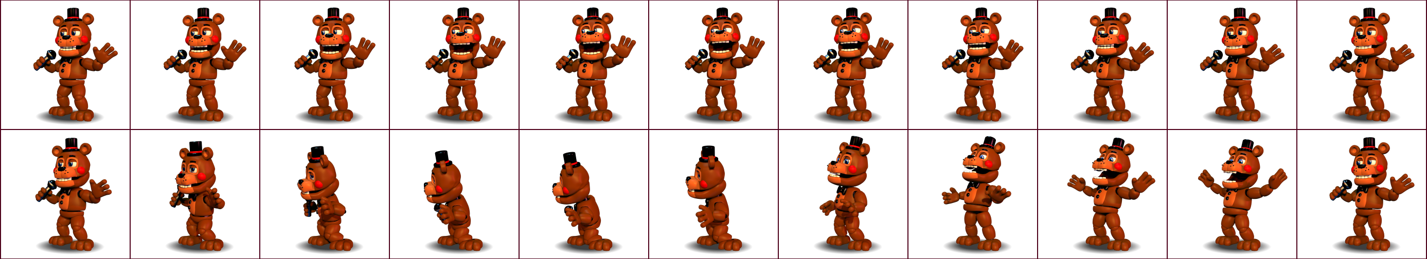 The Spriters Resource - Full Sheet View - FNaF World - Toy Freddy