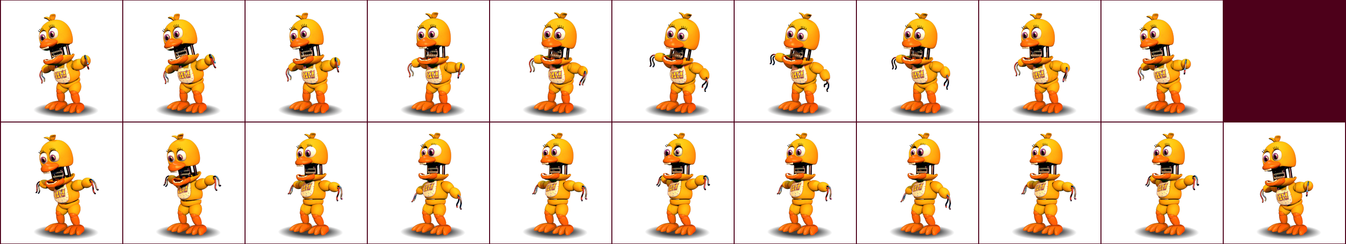 The Spriters Resource - Full Sheet View - FNaF World - Withered Chica