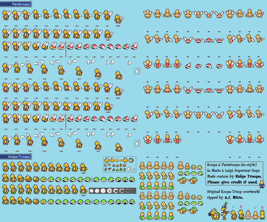 Custom / Edited - Mario Customs - Koopa Troopa & Paratroopa (Mario ...