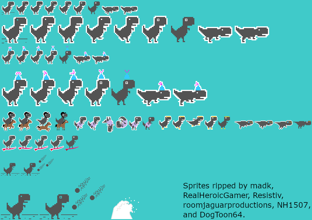 The Spriters Resource - Full Sheet View - Google Chrome Dinosaur Game