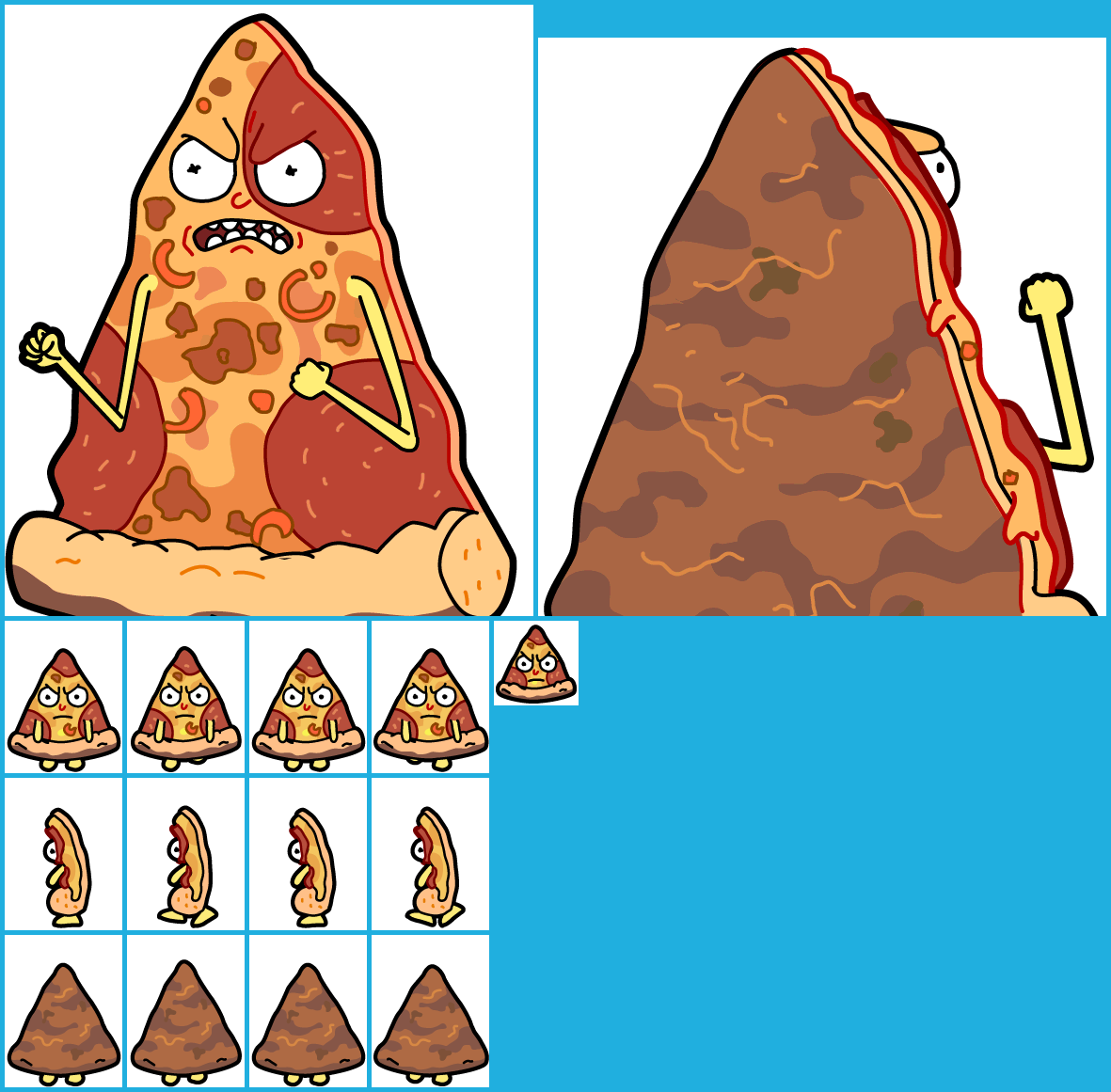 Mobile - Pocket Mortys - #104 Pepperoni Pizza Morty - The Spriters Resource