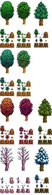 The Spriters Resource - Full Sheet View - Stardew Valley - Trees