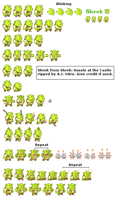 Game Boy Advance - Shrek: Hassle at the Castle - Shrek - The Spriters ...