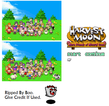 Harvest Moon: More Friends of Mineral Town - Title Screen