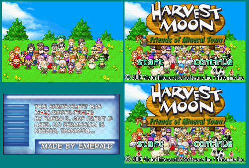 Harvest Moon: Friends of Mineral Town - Title Screen