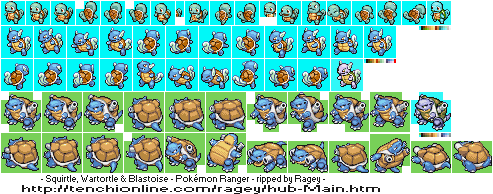 DS / DSi - Pokémon Ranger - Squirtle Family - The Spriters ...