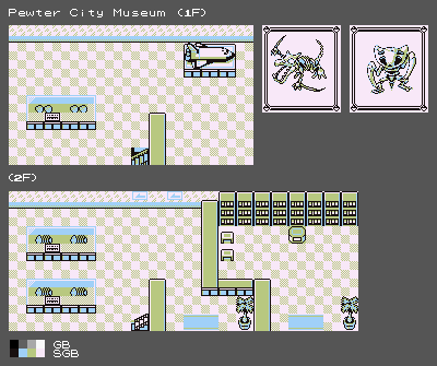 Game Boy / GBC - Pokémon Red / Blue - Pewter City Museum - The Spriters ...