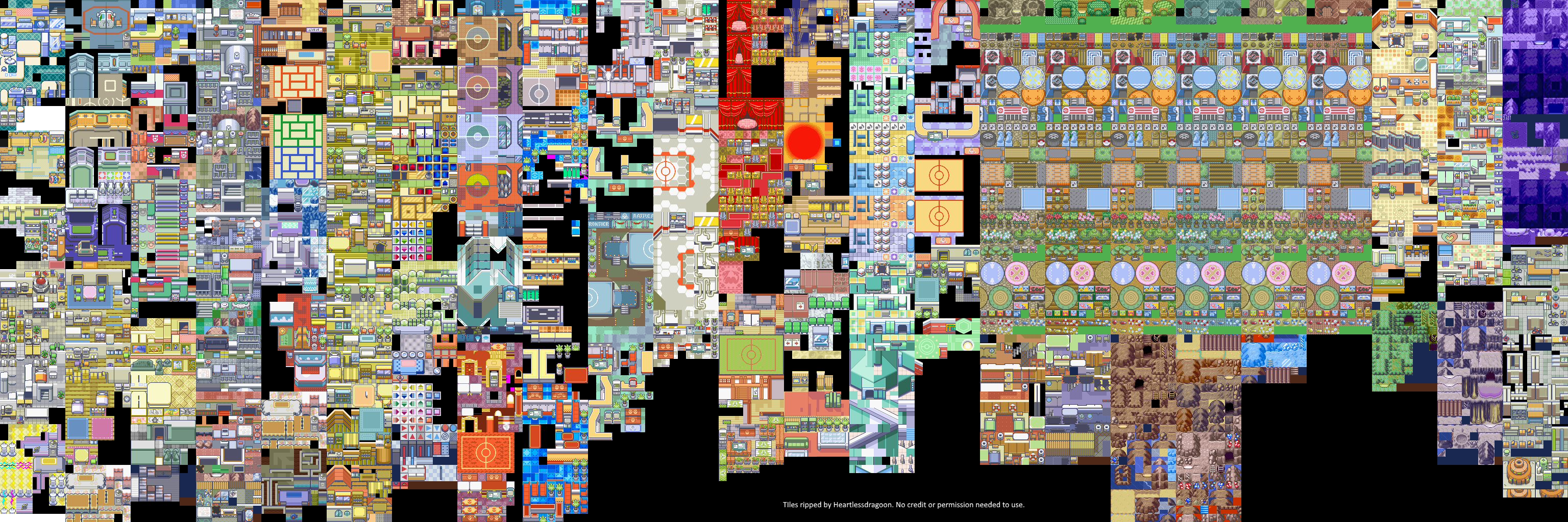 Game Boy Advance - Pokémon Emerald - Interior Tilesets ...