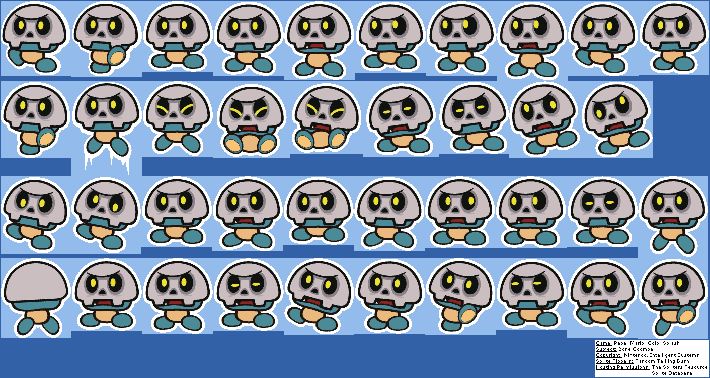 The Spriters Resource Full Sheet View Paper Mario Color Splash Vrogue 3365