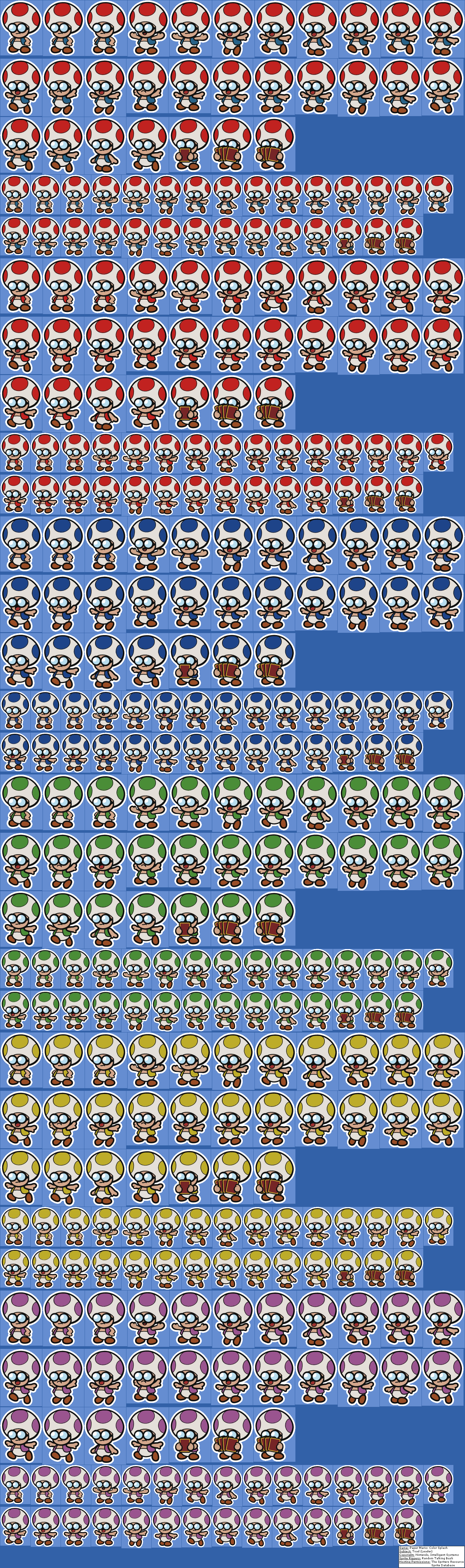 Paper Mario Color Splash Toad Sprites