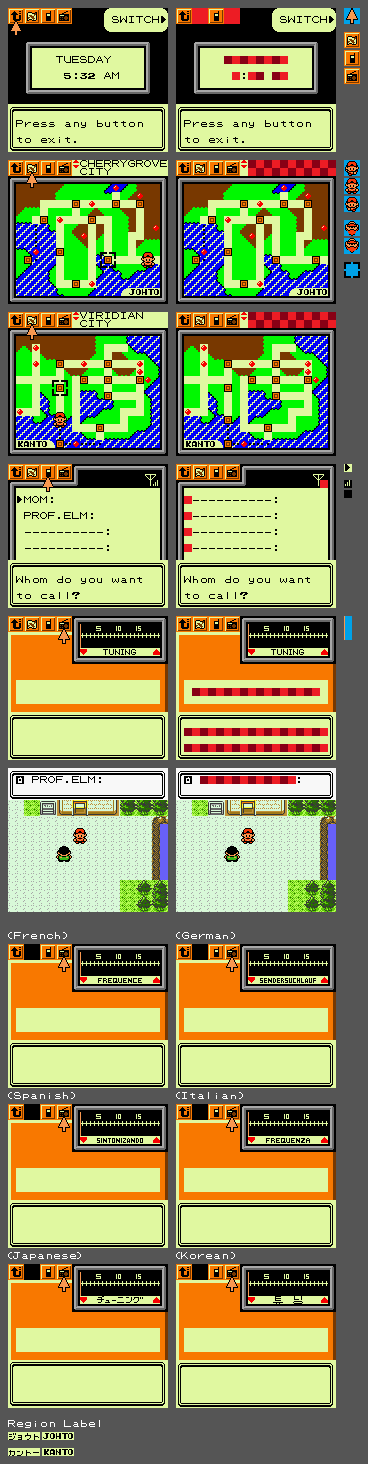 The Spriters Resource - Full Sheet View - Pokémon Gold / Silver - Pokégear