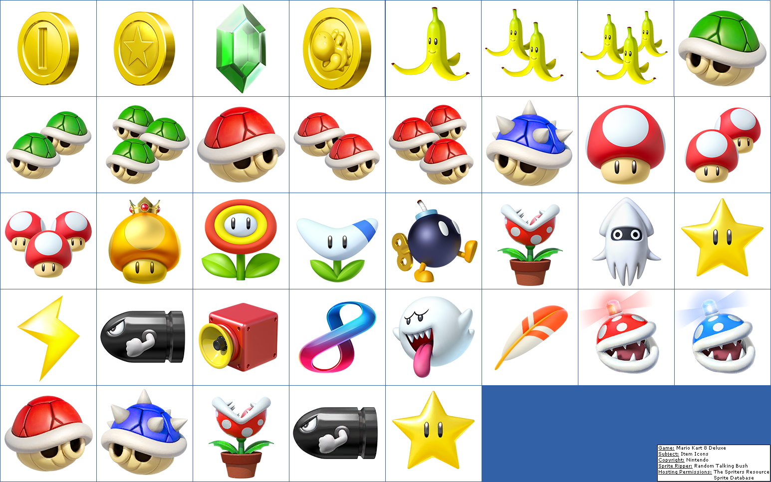 The Spriters Resource Full Sheet View Mario Kart 8 Deluxe Item Icons 3040