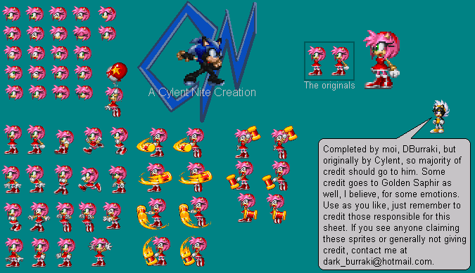 Sonic Cd Amy Sprites 1731