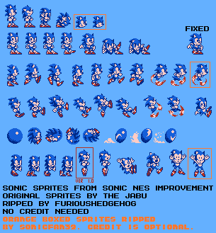 Sonic The Hedgehog Sprite Sheet