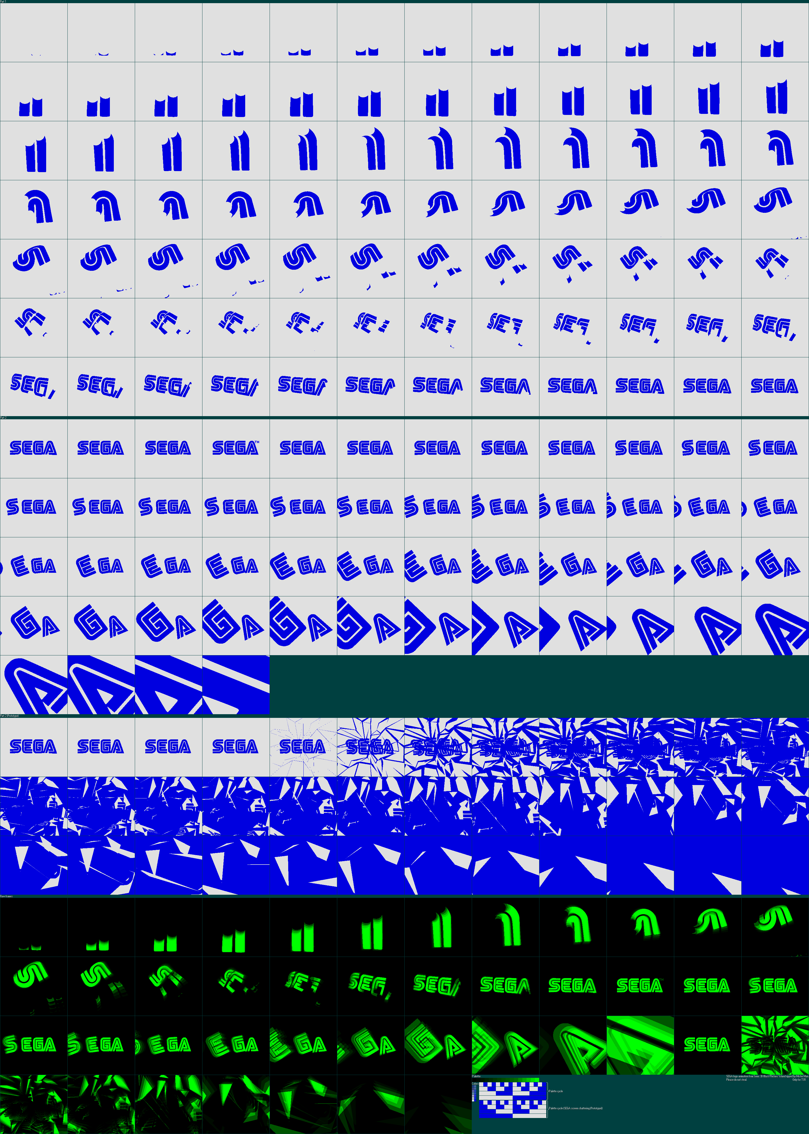 Sonic 3D Blast Sprite Sheet