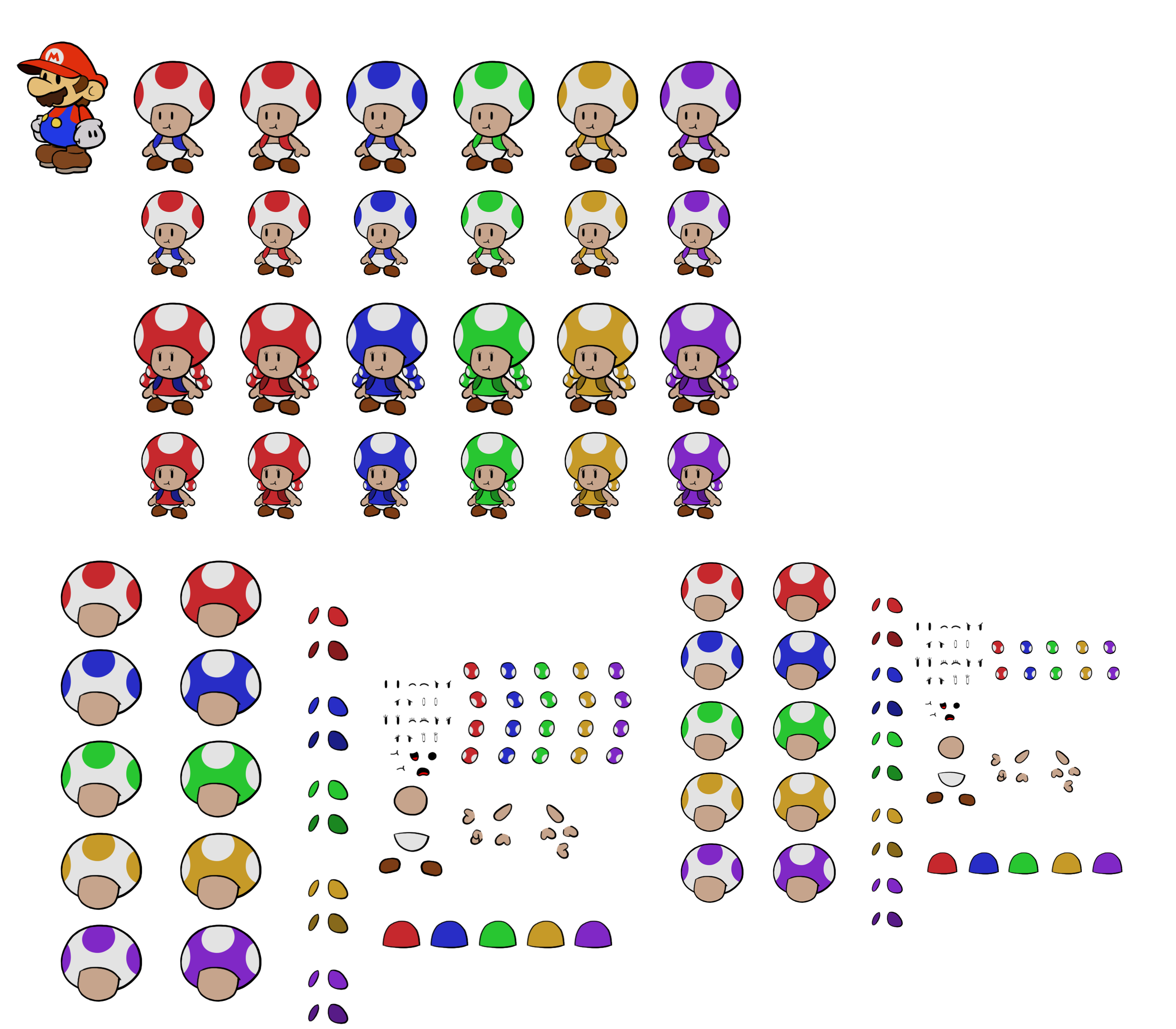 The Spriters Resource - Full Sheet View - Mario Customs - Toads and ...