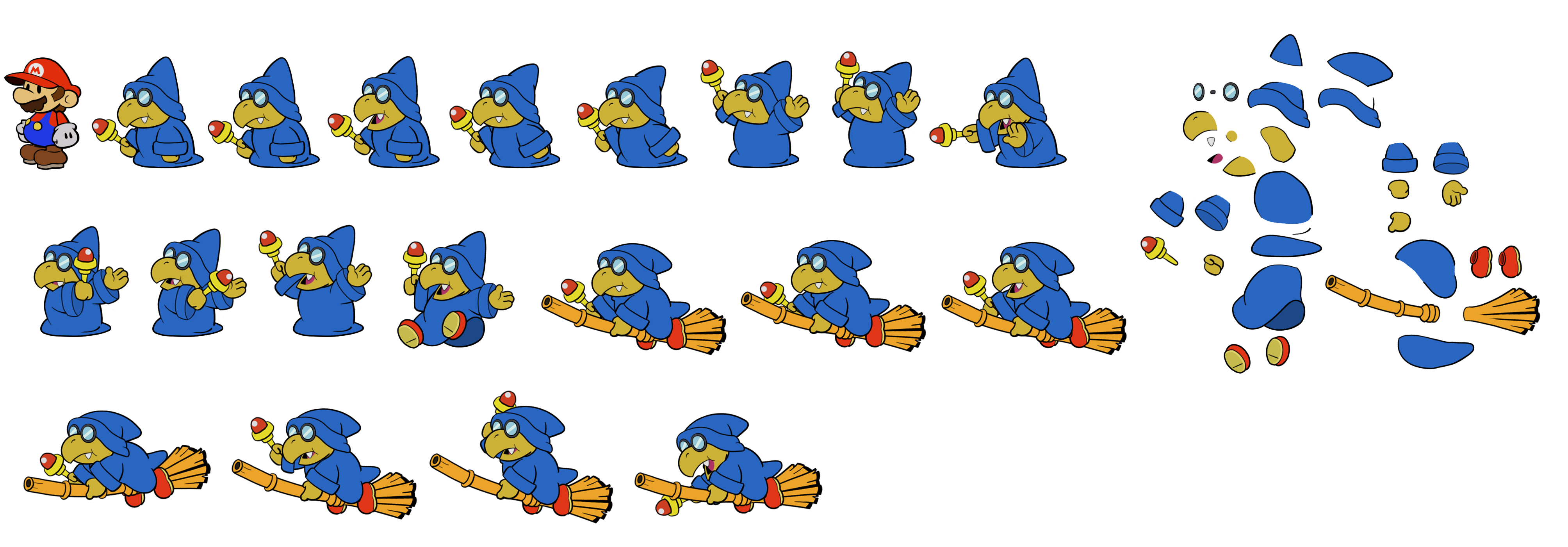 Mario Customs - Magikoopa (Blue, Paper Mario-Style)